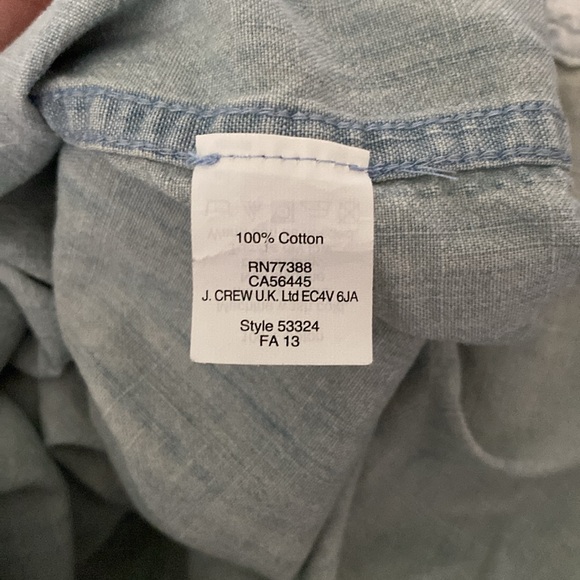 J. Crew Factory Size Small 100% Cotton Popover Collard Long Sleeve Top - Picture 5 of 6